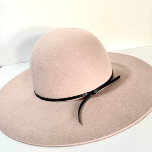 Ace of Something Wool Floppy Neutral Hat Black Tie